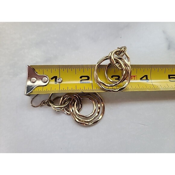 Dangling Gold Tone Metal Pierced Earrings Vintage Costume Jewelry, READ - Picture 10 of 10